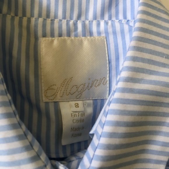 McGinn Blue -White Striped Ruffle Blouse Sz: 8 💙 - Picture 8 of 8